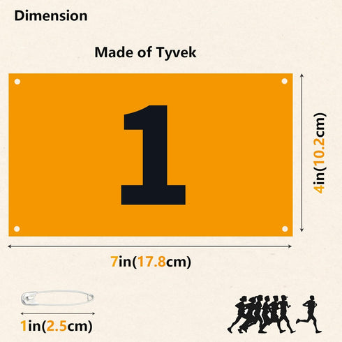 UISKOOPW Race Bib Numbers for Tryouts,Running Bibs with Pins for Races,Marathon,Track,Field Competitor Audition Road ID