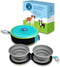Portable 2 in 1 Pet Bowls with Zipper Carrying Case - Collapsible Double Travel Dog Bowls