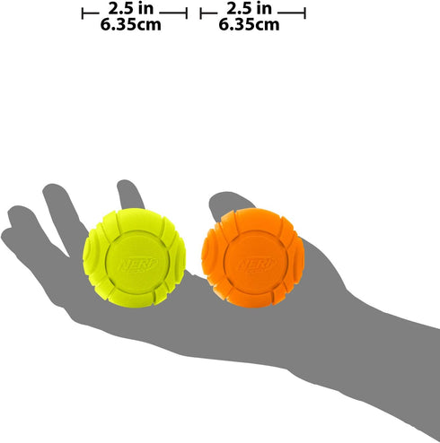 Nerf Dog Sonic Ball Dog Toys, Lightweight and Water Resistant, 2.5 Inches, Two Pack