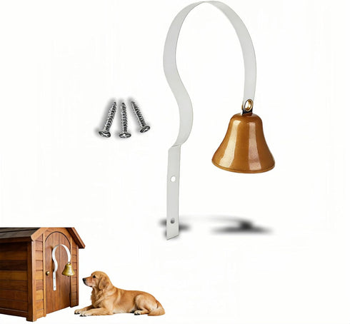 Dog Doorbell for Potty Training, Wall Mounted Bronze Bell with White Metal