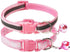 CHBORCHICEN 2-Pack Adjustable Cat Collar with Bell, Footprint & Reflective Design for Dogs and Cats (X-Small, Pink)