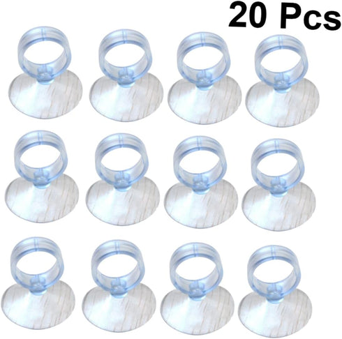 20pcs Clear Stand Aquarium Suction Cups, Clear Hose Sucker Kits for Fish Tank Divider, 1 Inch Fish Tank Sucker