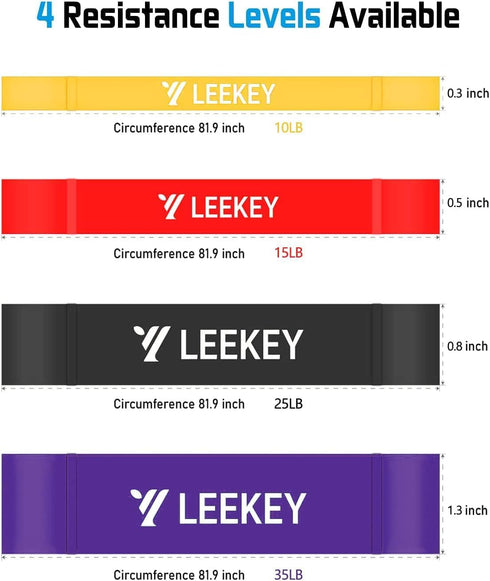 LEEKEY Resistance Bands, Exercise Bands Set for Working Out, Pull Up Assist Bands for Men and Women