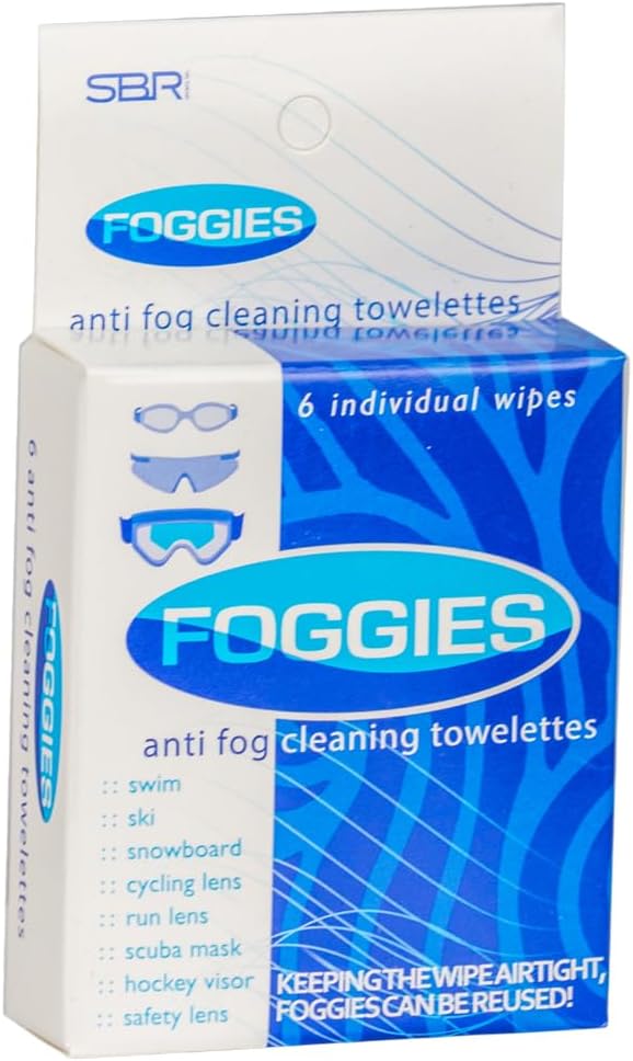 Foggies Anti-Fog Towelettes 6-Pack | 2-in-1 Lens Cleaner & Anti-Fog Wipe | Cleans