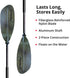 SeaSense 96 in X-II Kayak Paddle in Military Green (8674)