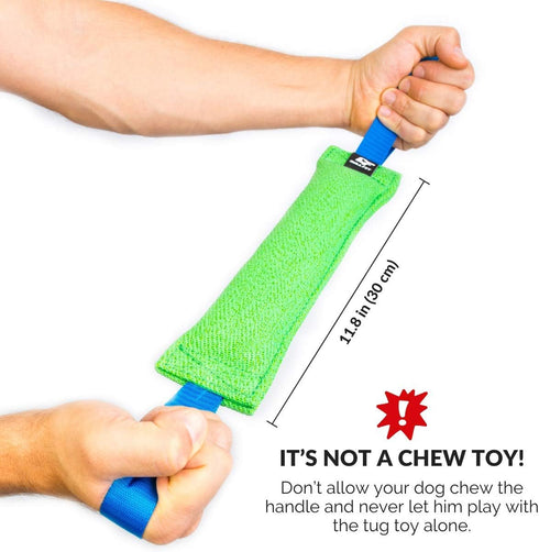 K9 Dog Bite Tug Toy with 2 Strong Handles, Durable French Linen, Perfect for Tug of War and Puppy Training