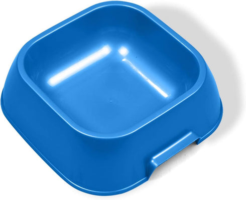 Van Ness Pet Food and Water Bowl, 44 oz Capacity Plastic Dish for Dogs and Cats, Blue