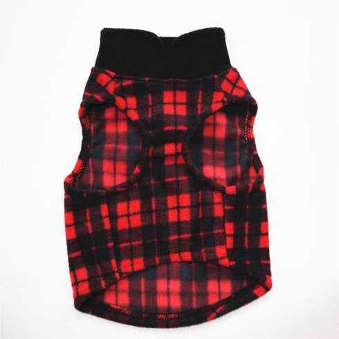 Dog Sweater Red, Soft Fleece Vest with Leash Ring Pullover Jacket for Small Dog, Puppy, Cat, Christmas (M)