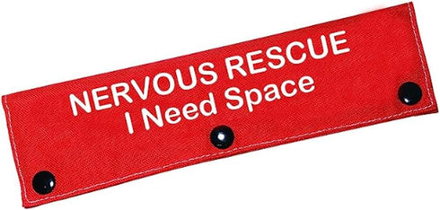 Funny Dog Leash Sleeve - Nervous Rescue Space Dog Leash Wrap with Hanging ID Patch Tag