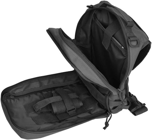 Pack Pack 07-Black) REEBOW GEAR Tactical Sling Bag w/Gun Holster Small Military Rover Shoulder Sling Molle Assault