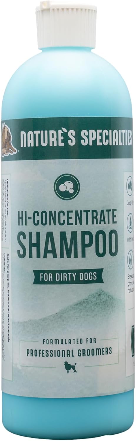 Nature's Specialties High Concentrate Ultra Concentrated Dog Shampoo, 16 oz, Makes up to 2 Gallons