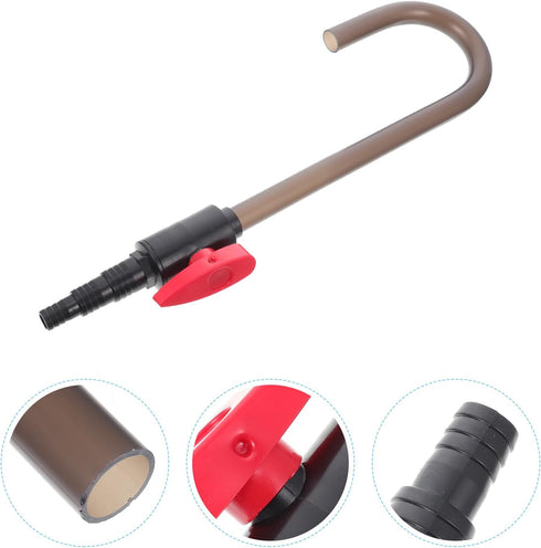 2 Pcs Aquarium Hook Water Changer, Bent Wall Mounted Fish Tank Water Changer with Flow Switch