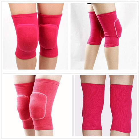 Soft Kneepads Cotton Volleyball Tennis, 1 Pair Women’s Knee Protector Guards for Athletic Use, Rose, Size S