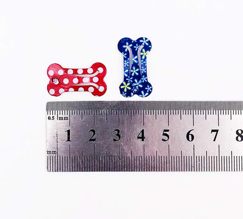 PET SHOW Cute 1" Small Bone Snap Hair Clips - Pack of 20 for Dog Cat Puppy Grooming