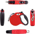 16ft Retractable Dog Leash for Large Dogs up to 44 lbs, Tangle-Free Nylon Tape, Red Dan M