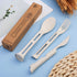 Generic 3PCS Wheat Straw Cutlery, Reusable Utensils Set Portable Travel 3 in 1