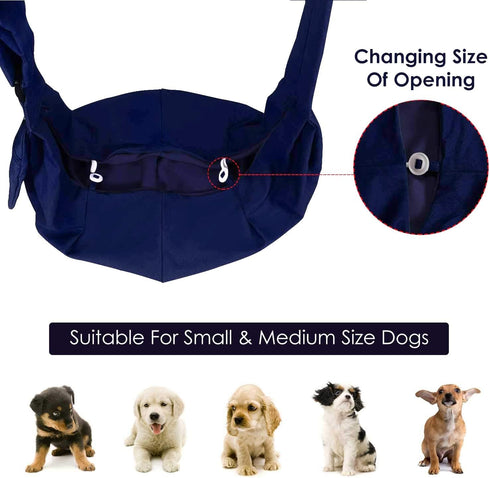 Lukovee Pet Sling, Adjustable Hand Free Dog Carrier, Breathable Cotton Tote Bag for Small Pets