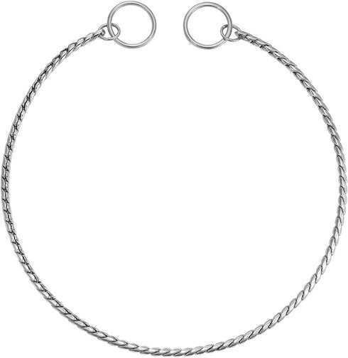 Mogoko Stainless Steel Dog Choke Chain Collar, Puppy Metal Snake Chain Pet Show Slip Collar Choker for Training Walking (Silver;24.0"*5.0mm)
