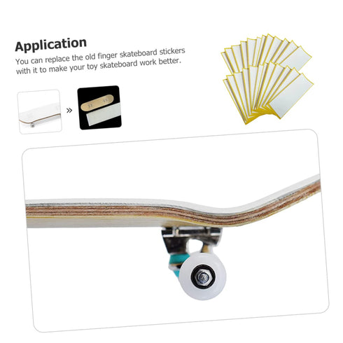 10Pcs 10pcs Toddmomy Fingerboard Foam Grip Tape, Finger Skateboard Stickers Fingerboard Grip Tape White Finger