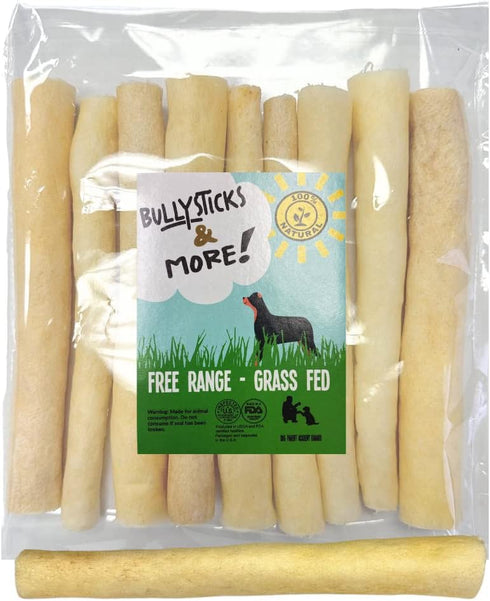 BULLYSTICKS & MORE Cow Tail Bones for Dogs - (6 Inch Regular - 15 Count) Long Lasting No Hide Bone Chews