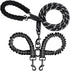 Double Dog Leashes Rope, Reflective with Two Shock Absorbing Bungee Training Leashes for Two Dogs, 360 Swivel