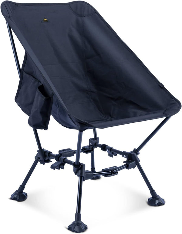 iClimb Two-Heights Light Compact Comfortable Camping Folding Beach Chair with Anti-Sinking Large