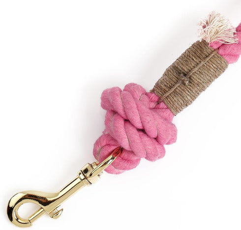 Pink Handmade Rope Leashes for Dogs, Cute Braided Cotton Leash for Medium & Large Dogs, 5FT