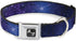 Buckle-Down Seatbelt Buckle Dog Collar - Galaxy Blues/Purples, 1" Wide, Fits 9-15" Neck