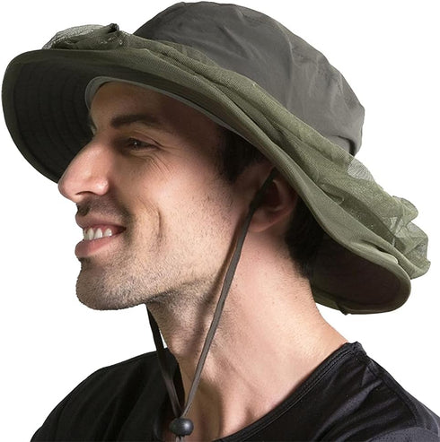 Peicees Head Net Hat - Adventure Fishing Hat for Men and Women, Safari Hat for Hunting, Camping, Hiking