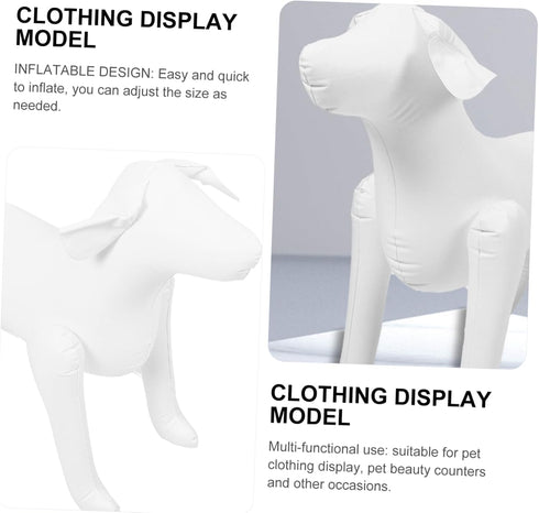 Mobestech Pet Clothing Model Dog Models Dog Mannequin Dog Clothes Display Stand Inflatable Dog Model Dog Clothing Rack Counter Display Stand for Dog Clothing Animal PVC Decorations White