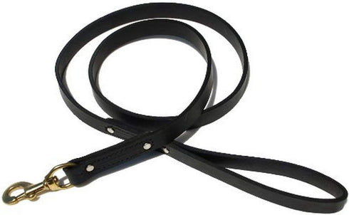 Ray Allen Mfg Signature K9 Leash, Heavy Leather, Black, 5-Feet x 7/8-Inch