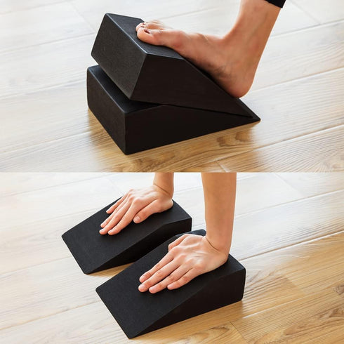 StrongTek Yoga Foam Wedge Blocks (Pair) for Foot Exercise, Balance, Strength, Stretch, Pilates, Fitness