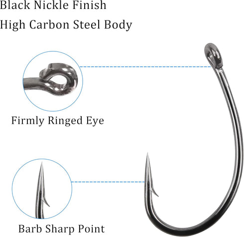 50/150pcs AGOOL Fly Tying Hooks, Carp Fishing Hooks High Carbon Steel Barbed Dry Wet Nymph Shrimp&Pupa, Streamer