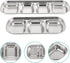 Compartment Pet Tray Food Bowls - 2pcs Stainless Steel Divided Pet Dishes for Kitten Small Dogs Food Water Feeder