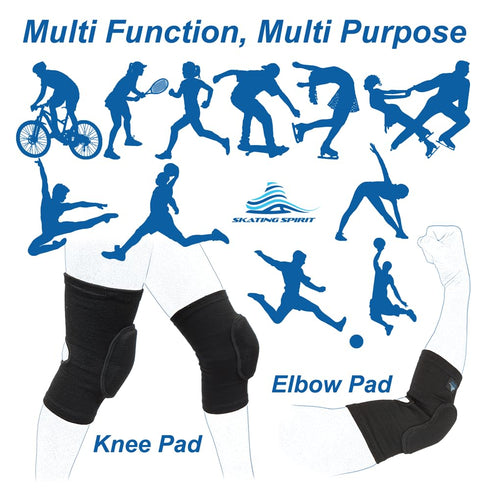 SkatingSpirit Soft Knee Pads Elbow Pads (1 Pair) for Dancing Figure Skating Gymnastics Youth Adult