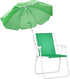 BIVVI 265 lbs 1 Beach Chair with Umbrella for Adults, High Back Folding Camping Armchair Shade Portable Sand Chair