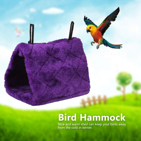 2 Pack Warm Bird Nest House Bed Hanging Hammock Toy for Pet Parrot, Parakeet, Cockatiel, Conure, Cockatoo (Purple)