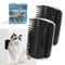 2 Pack Black Catnip Wall Massage Corner Brush - Self Groomer Scratcher for Long & Short Fur Cats