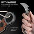 Pocket Karambit Knife with Wood Handle Clip, 440C Steel Sharp Raptor Claw Blade for Camping EDC