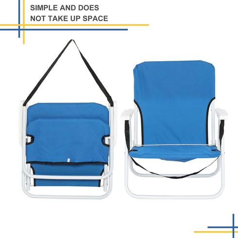 Pinikuyiro 220lbs Folding Beach Chair, Lightweight Beach Chair with Shoulder Straps, High Back Beach Chairs with Hard