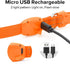 Candofly Light Up Dog Collar, USB Rechargeable Glowing Puppy Collar for Night Walking, X-Small, Orange