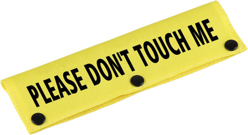 Funny Dog Leash Sleeve, Please Don't Touch Me Wrap Sleeve Alert Tag, Pet Birthday Gift (Please Don't Touch-YE Sleeve)