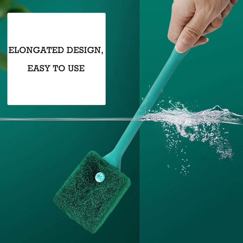 Aquarium Cleaning Brush - 2 PCS Double-Sided Sponge Brush with Long Handle for Fish Tank