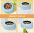 TEHAUX 1PC Ceramic Pet Bowl - Flat Water Bowl Feeder for Dogs Cats Exotic Shorthair (Sky-Blue)