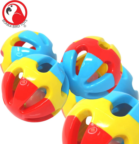 Bonka Bird Toys 1312 Pack, 3 Plastic Soccer Ball for Medium to Large Birds, 3.00" Diameter