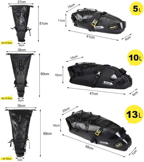 Rhinowalk Bike Saddle Bag, Waterproof Bicycle Bag, Cycling Seat Bag for Mountain Road Storage