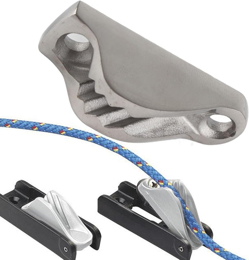 KIMISS Stainless Steel Rope Cleat - Boat Clam Cleat Rope Line Clamp for Sailing Kayak Marine Accessories
