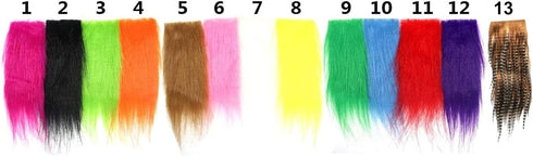 Greatfishing 13 Packs Mix Color Long Fiber Fly Tying Materials for Streamer Fly Tying