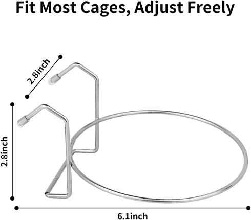 2PCS Stainless Steel Hanging Water Bowls for Small Dog Cage, No Spill Dog Crate Water Bowl, 8oz