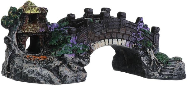Fish Tank Decoration, Poly Resin Bridge for Aquariums, Fish Tank, Gardens